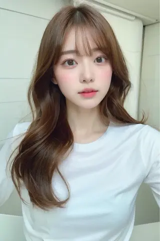 ロング カラー レイヤーカット⭐︎ 韓国ヘア⭐︎YUKAのヘアスタイル