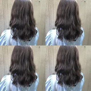 ミディアム カラー パーマ ヘアアレンジ 松田 亮葉のヘアスタイル
