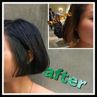 ショート ミディアム セミロング ロング カラー 沖 宜志のヘアスタイル