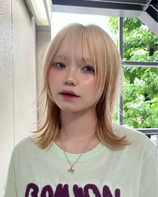 ミディアム カラー 縮毛矯正 / 透明感カラー首藤大翔のヘアスタイル