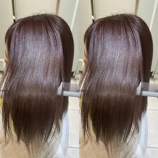 ミディアム 美髪矯正透明感カラー 江川 和輝のヘアスタイル
