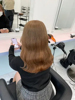 セミロング カラー パーマ ヘアアレンジ メンズ 🤍透明感カラー🤍 似合わせ🤍AINEのヘアスタイル