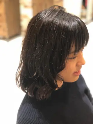 ミディアム パーマ ヘアアレンジ 【ツヤ髪美容師】 ツダケイスケのヘアスタイル