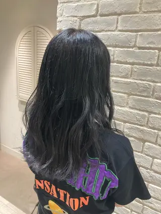 ロング カラー 曲がる縮毛矯正 LIBER 岩名のヘアスタイル