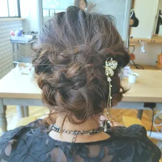 ヘアアレンジ ロング カラー ばんの かすみのヘアスタイル