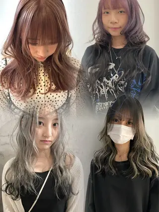 セミロング maho/ブリーチ ミルクティー四条大宮のヘアスタイル