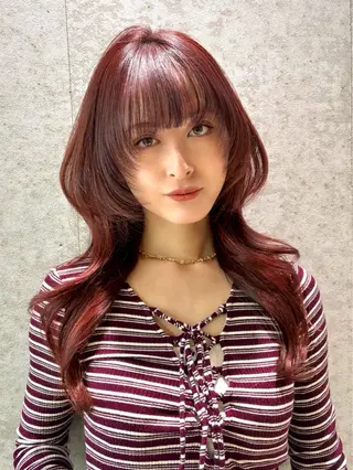 ロング 大宮ブリーチ縮毛⭕️ 暗髪レイヤーしょうまのヘアスタイル