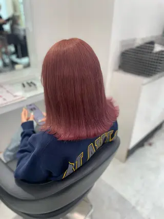 ミディアム カラー トレンド暖色ヘア🍒 miu🍒のヘアスタイル