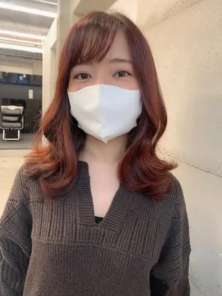 ミディアム カラー 透明感カラー✂︎ /縮毛矯正/YUKAのヘアスタイル