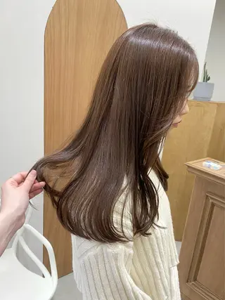 セミロング カラー ヘアアレンジ ハル🌸柔色/ ブリーチなし/艶髪のヘアスタイル