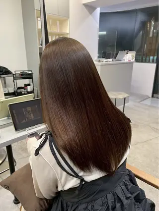 ロング パーマ 🍒モテ暖色カラー × うる艶✧ ゆなのヘアスタイル