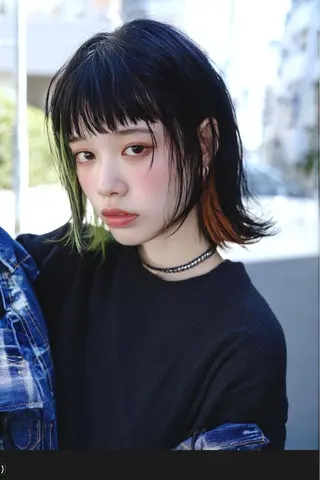 ショート カラー スダユーヤ 💫推しカラーウルフのヘアスタイル