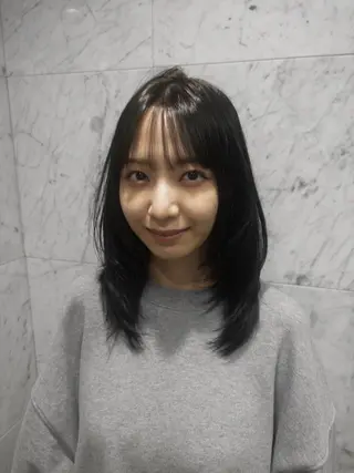 ミディアム カラー hachiyama rinaのヘアスタイル