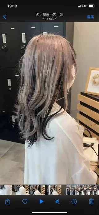 ミディアム カラー ウルフカット レイヤーカット上柿のヘアスタイル