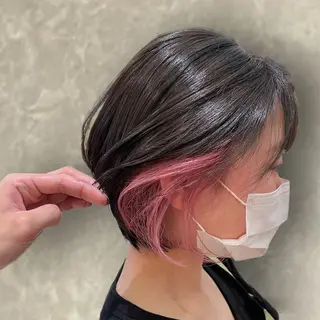 ショート カラー 心斎橋/ブリーチなし 髪質改善/レイヤーのヘアスタイル