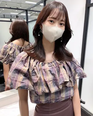 セミロング 韓国レイヤーカット 髪質改善▫️水野有真のヘアスタイル