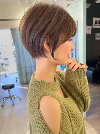 ショート カラー 🌟透明感カラー× 小顔カット いっせいのヘアスタイル