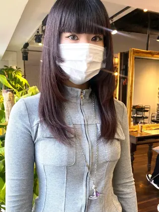 セミロング カラー ヘアアレンジ レイヤーカット×髪質 改善🇰🇷シオリのヘアスタイル