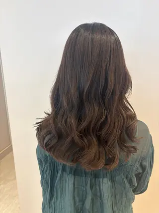 セミロング パーマ コテ巻き風パーマ カンノケンタのヘアスタイル