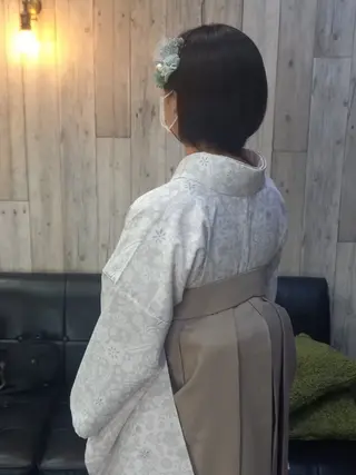 ショート ヘアアレンジ ヘアセット❤️着付け Akaneのヘアスタイル
