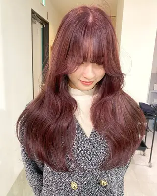 カラー mizuki/ピンク ベージュ.レイヤーのヘアスタイル