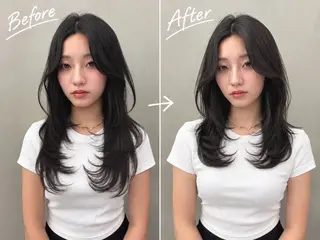 ミディアム ✨縮毛矯正✨レイヤー ホウダカズヒロのヘアスタイル