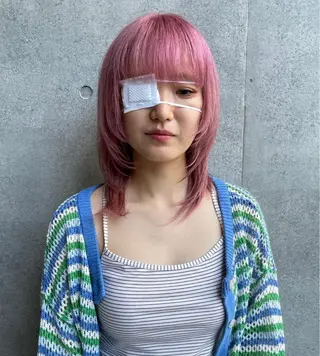 ミディアム カラー 🌈メンズパーマ🌈 メンズカットアリサのヘアスタイル