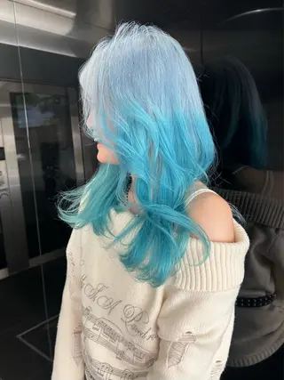 セミロング カラー ケアブリーチ特化✨/ 艶カラー/エクステのヘアスタイル