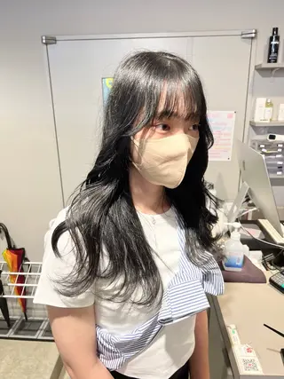 ロング カラー パーマ ヘアアレンジ メンズ 上品＆韓国風 🥀海心🥀のヘアスタイル