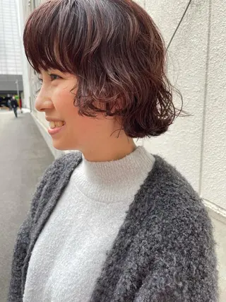 ミディアム ayane⭐️ボブ・ ショート・パーマのヘアスタイル