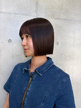 ショート カラー ヘアアレンジ ボブ艶モテカラー🫧 カリンのヘアスタイル