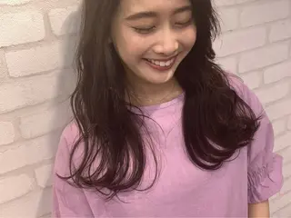セミロング 韓国ヘア✨グレージュ カラーasamiのヘアスタイル