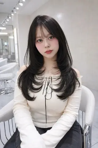 カラー ロング 髪質改善/韓国ヘア /透明感カラー🧸のヘアスタイル