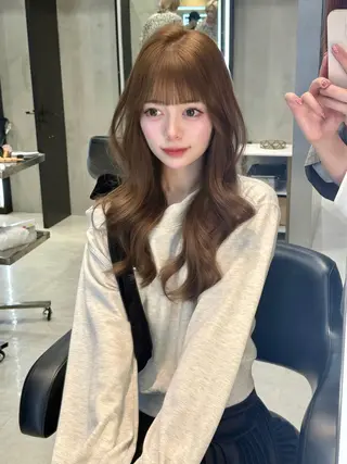 ロング 韓国✖️網紅🖤 パーマYURIYAのヘアスタイル
