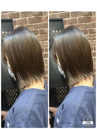 ミディアム カラー パーマ ヘアアレンジ メンズ キッズ ネイル マツエク・マツパ アイブロウ 久木原 ゆりのヘアスタイル