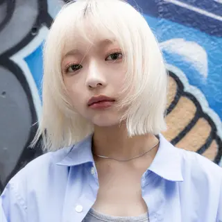 ショート カラー ブリーチ/韓国 ひなたのヘアスタイル