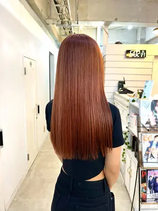 セミロング カラー ブリーチ有無Wカラー メンズパーマ大成のヘアスタイル