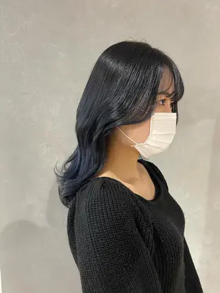 ロング カラー 店長 MANAMI 艶カラー／骨格ボブのヘアスタイル