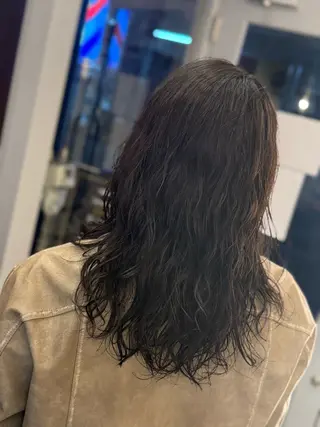 ロング パーマ メンズ 深野 茜のヘアスタイル