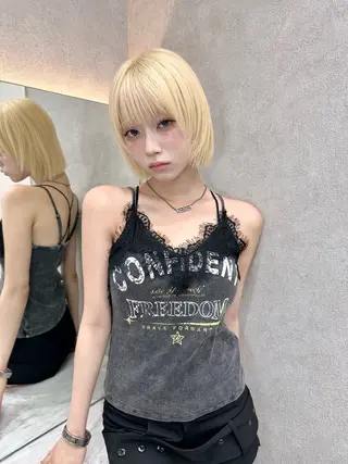 ミディアム カラー ヘアアレンジ 天神/ブリーチ/ ブリーチなしカラーのヘアスタイル