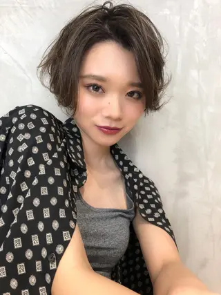 ショート カラー パーマ メンズ縮毛矯正 細谷碧海のヘアスタイル