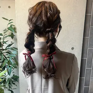 ヘアアレンジ 広香🪽ハイトーン/ レイヤー/ヘアセットのヘアスタイル