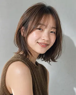 ミディアム カラーモデル募集☆ 小園彩夏のヘアスタイル