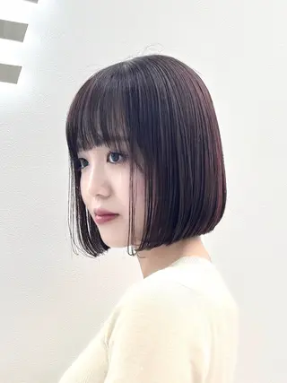 ショート カラー ヘアアレンジ 縮毛矯正🤍 ボブ/ HIKARIのヘアスタイル