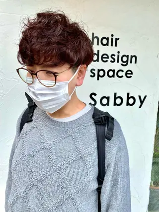 ショート Sabby氏川洸希 パーマのヘアスタイル