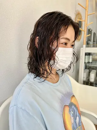 ミディアム パーマ 🌼sunc HINAMI🌼のヘアスタイル