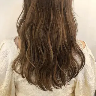 セミロング カラー パーマ hono/ボブ/ ハイトーン/ベージュのヘアスタイル