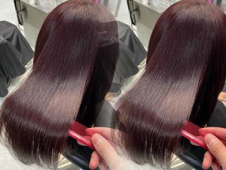セミロング カラー レイヤー×縮毛矯正✨ 髪質改善/佐藤侑哉のヘアスタイル