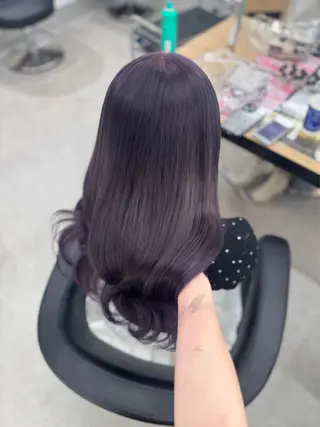 セミロング カラー ヘアアレンジ 🤍淡色ピンク&ラベ ンダーYUKI🤍のヘアスタイル