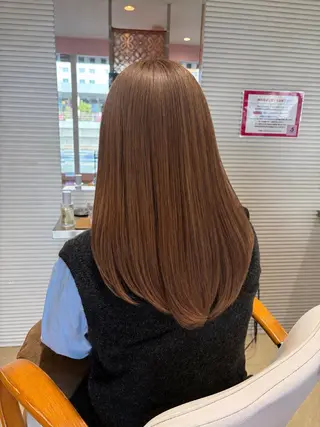 セミロング カラー 大人韓国レイヤー🫧 暖色カラー/はるのヘアスタイル